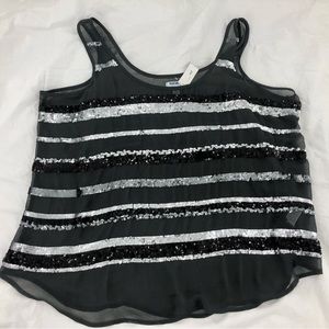 🧨5 for $25 sale🧨 Sheer Sequin Stripe Old Navy Tank Top sz XXL